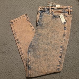 New Womens Old Navy Pink Acid Wash Jeans